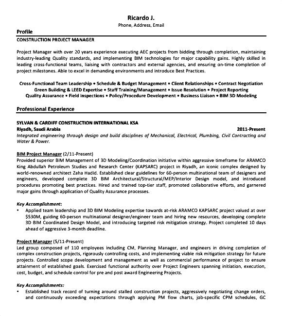 Resume Construction Pdf construction resume sample pdf