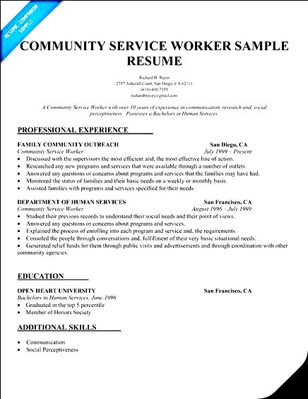 Human services resume profile