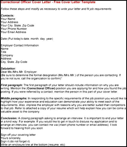 Resume cover letter correction officer