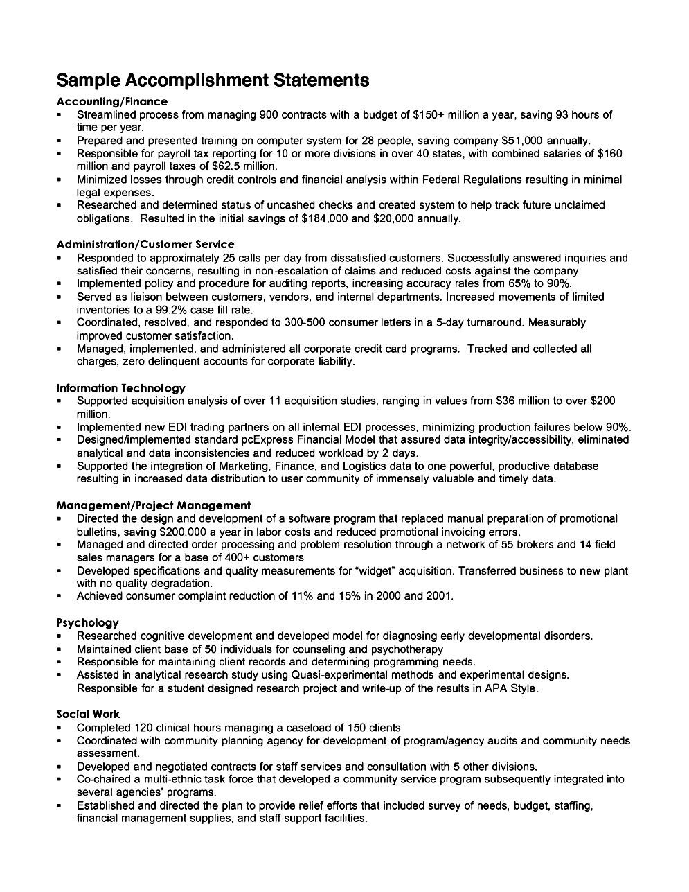 Academic resume format sample