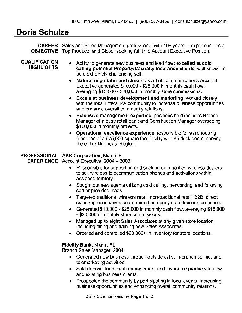 Assistant account executive resume