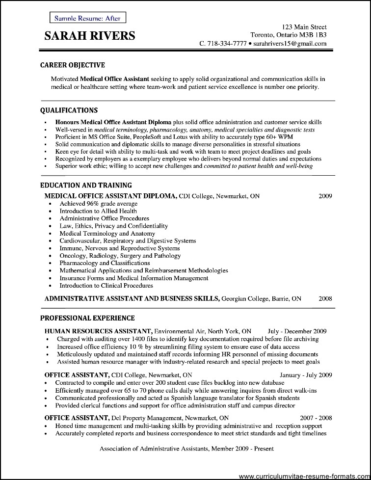 Resume for office managers