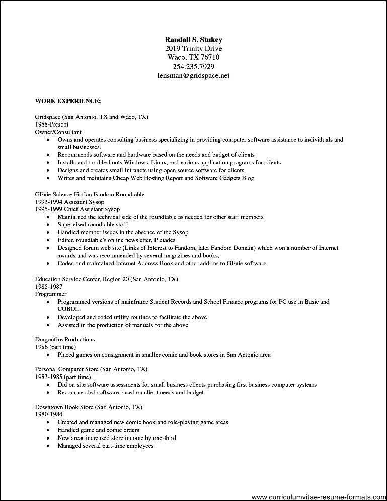 Open office template for resume