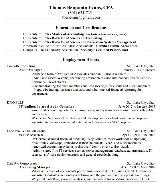 Accounting Resume Template Download Free Samples Examples Format 