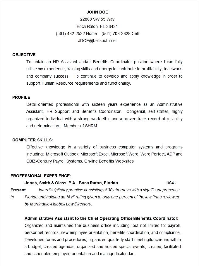 Admin cv skills picture