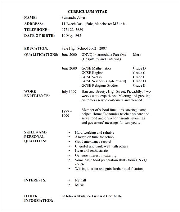 hairdressing cv template example
