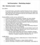 Marketing Analyst PDF Resume