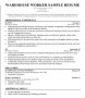 Warehouse Resume Skills Sample