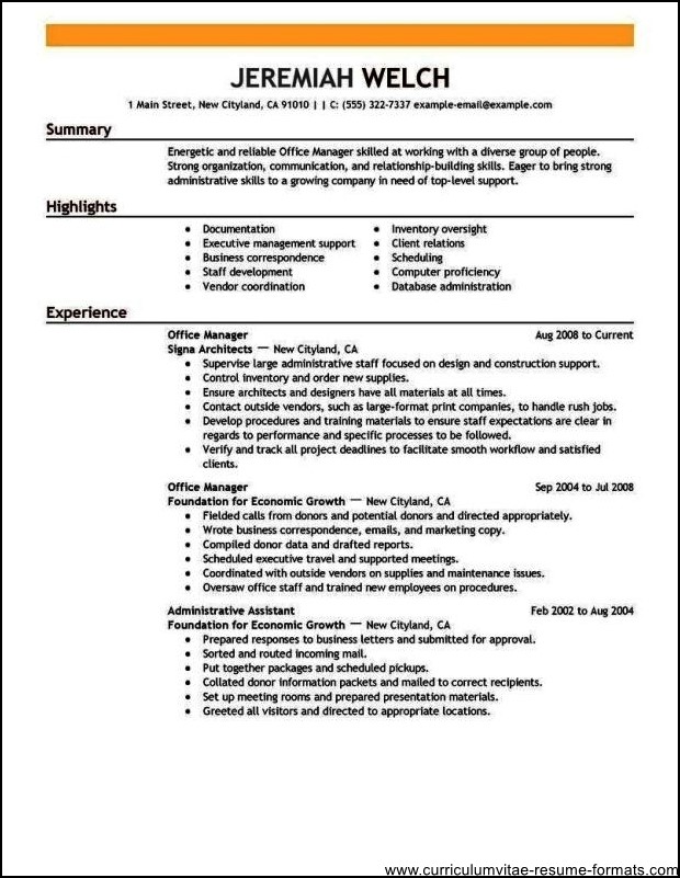 resume objective examples for business