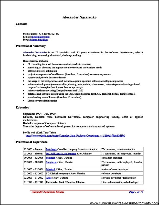 resume templates for openoffice free download
