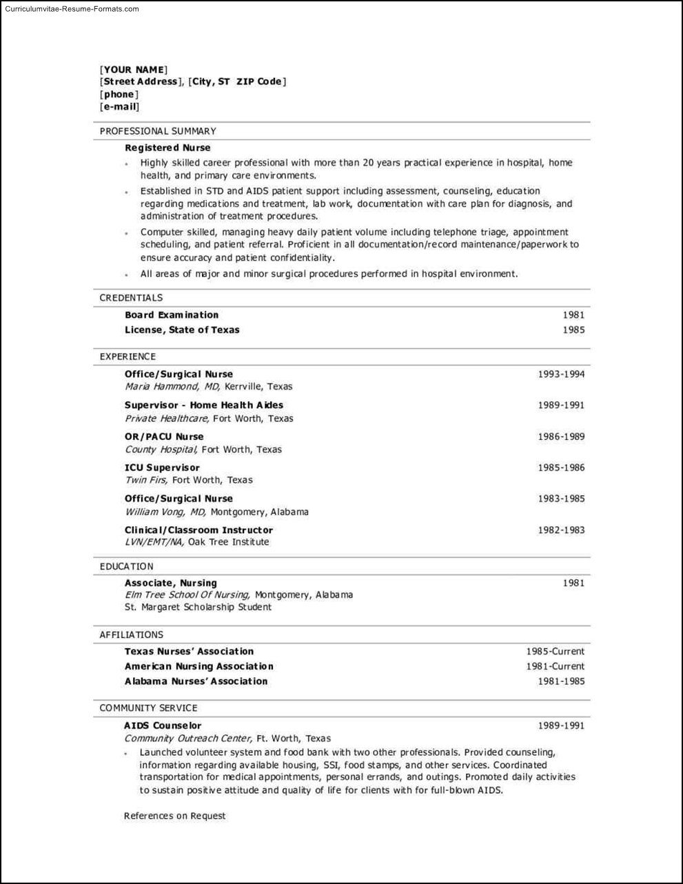 Cna resume template free picture