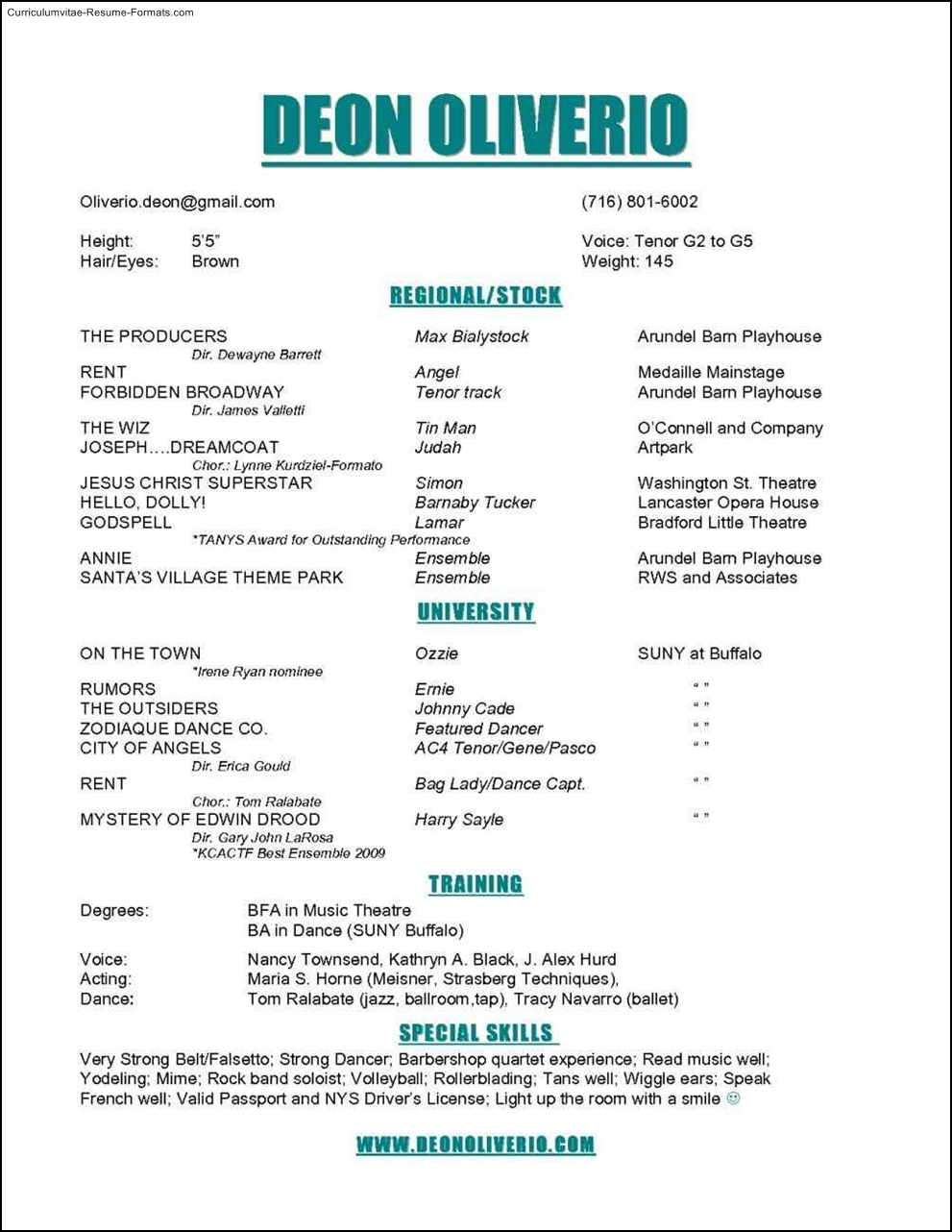 musical-theater-resume-template-free-samples-examples-format