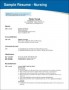 Nursing School Resume Template