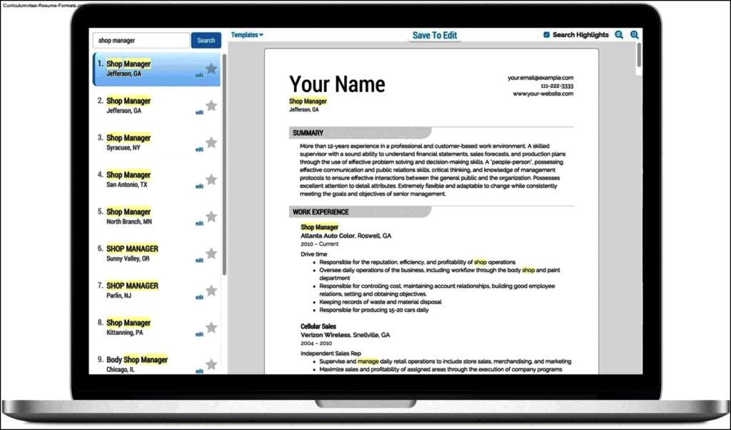 Resume Builder Free Template