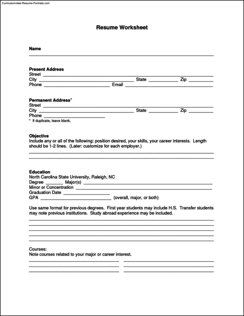 Resume Builder Template Free Download