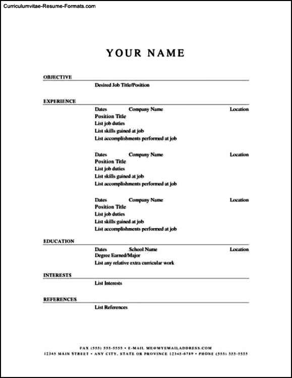 Resume Free Download Template