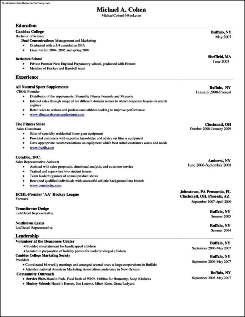Resume Ms Word Template