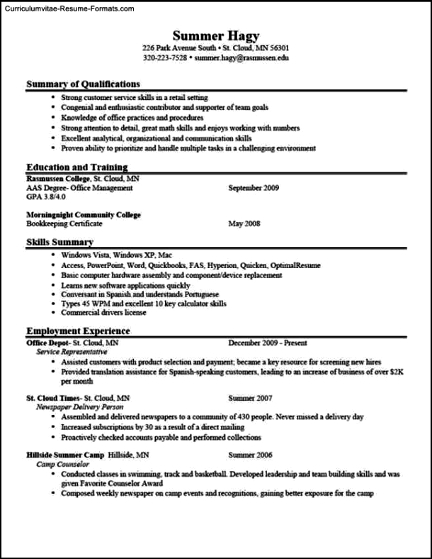 Resume Objective Template