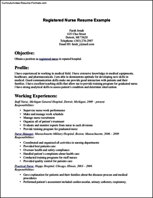 Resume Template For Rn
