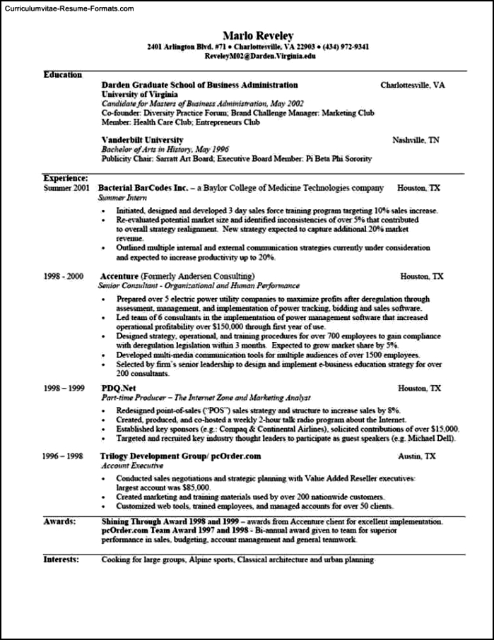 Resume Template For Word Mac