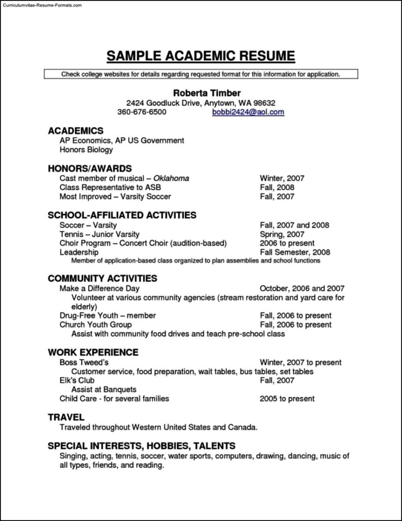 Resume Template Graduate