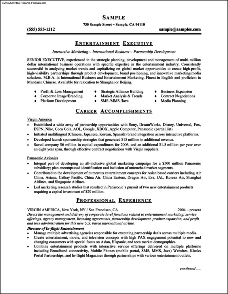 Resume Template Microsoft Word Free