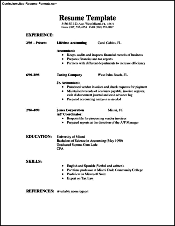 Resume Template Simple