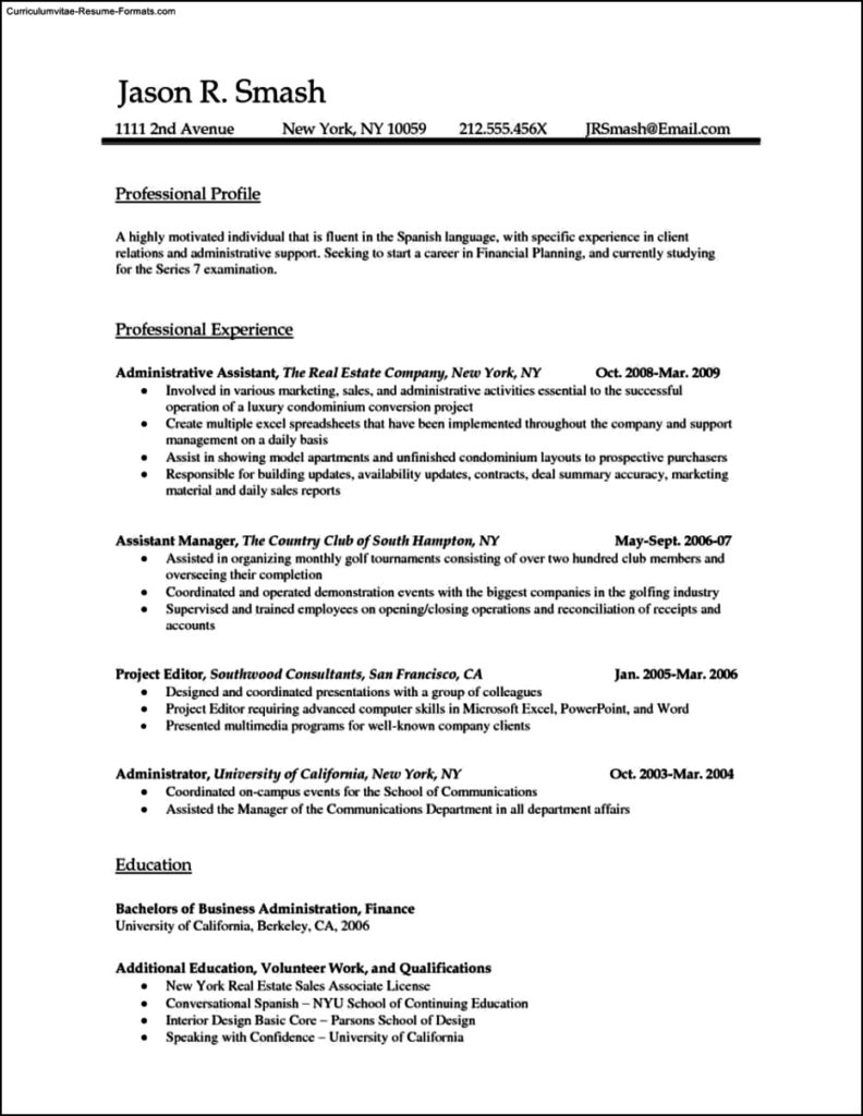 Resume Template Word Doc