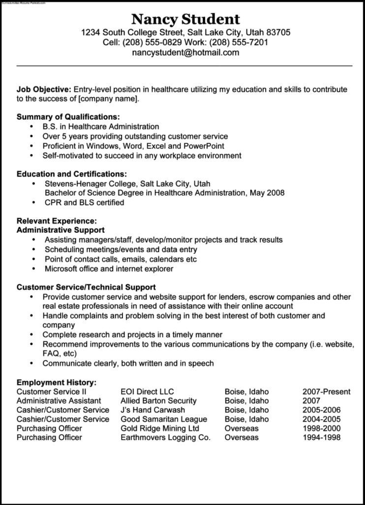 Resume Templates And Samples