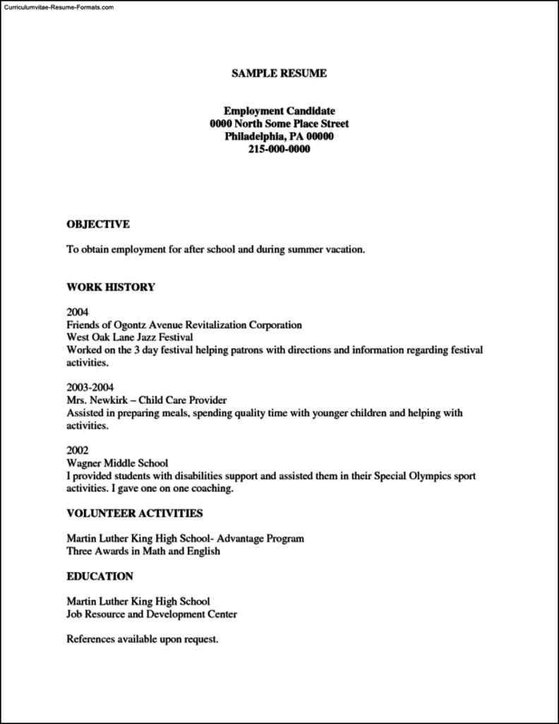 Resume Templates Printable Free