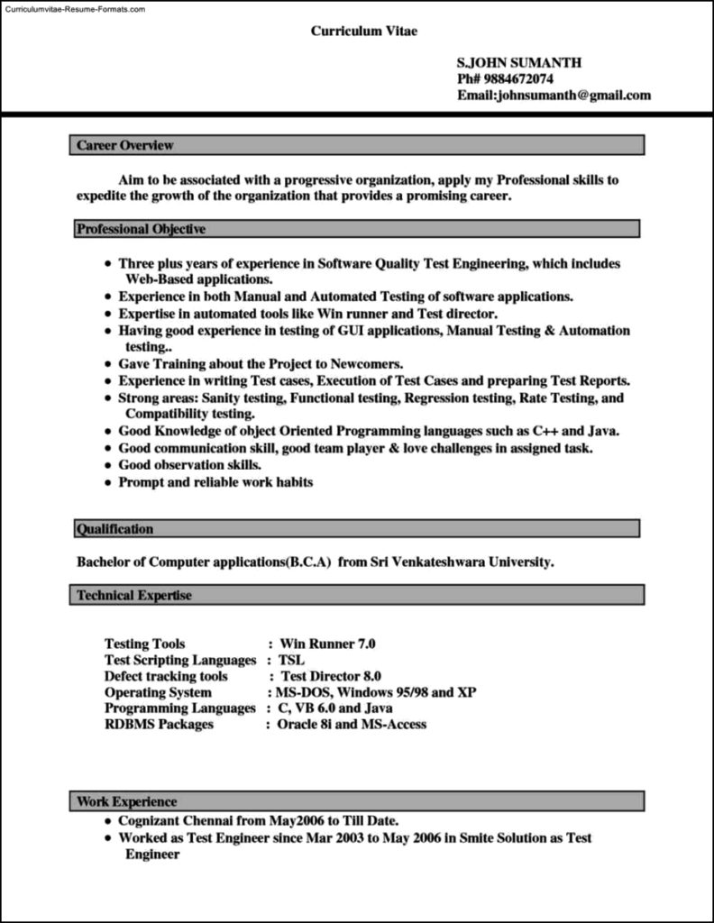 Resume Templates Samples Microsoft Word