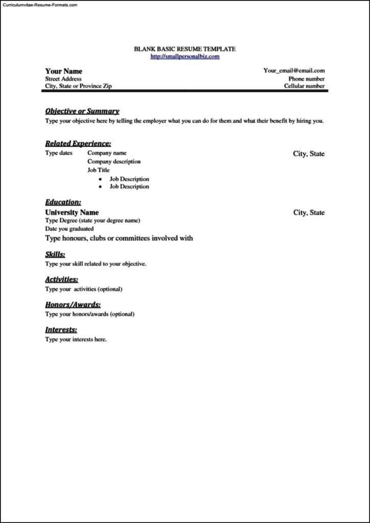 Resume Templates Simple