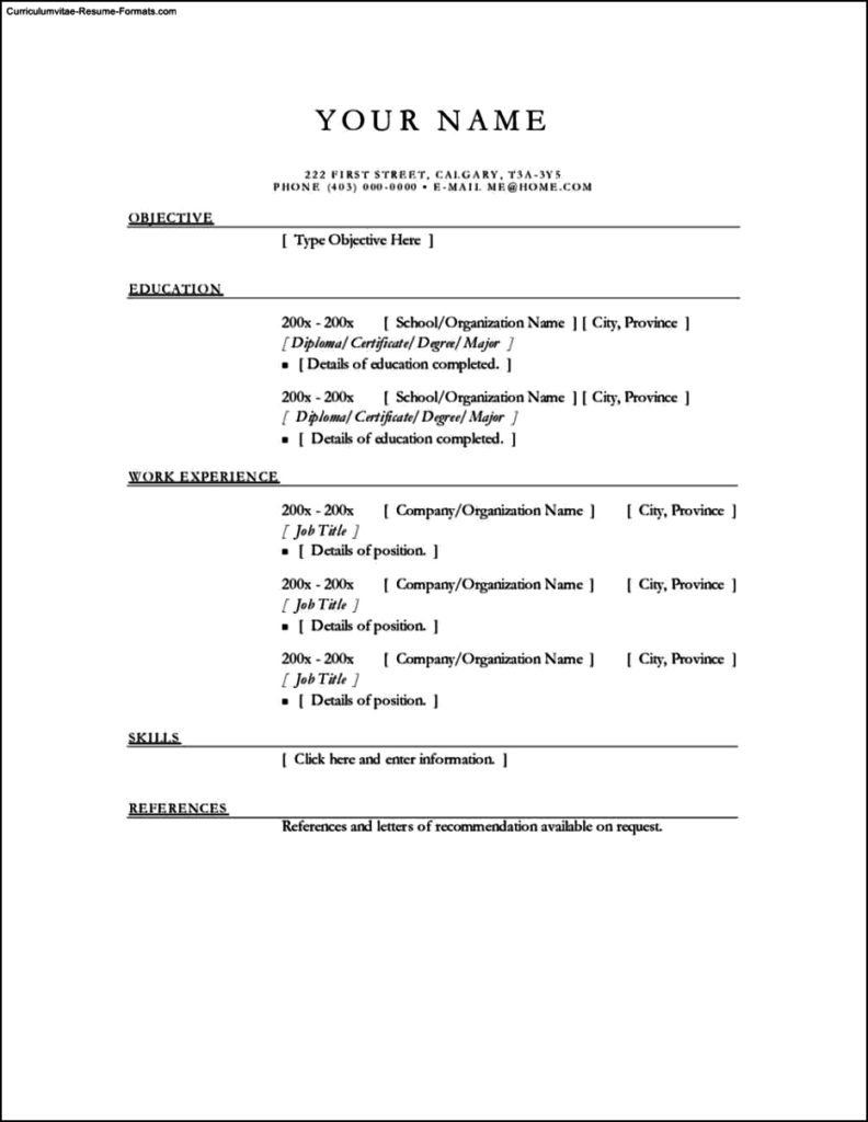 Simple Resume Templates Free Download