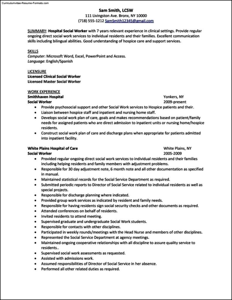 Social Work Resume Template