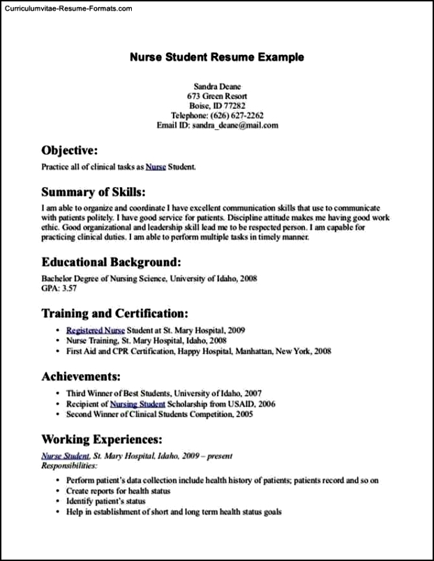 sample resume bsit student