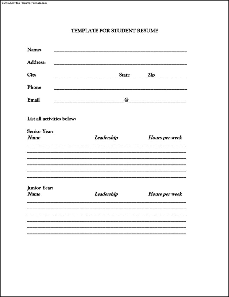 Student Resume Templates Free