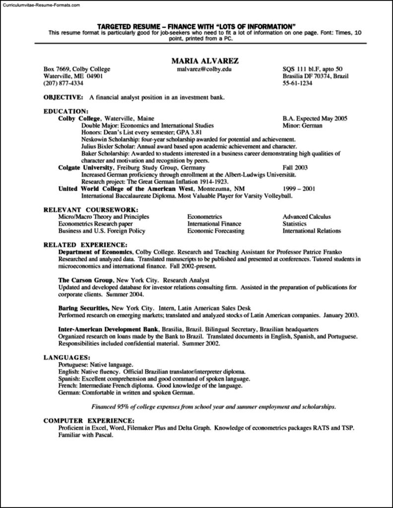 targeted resume templates