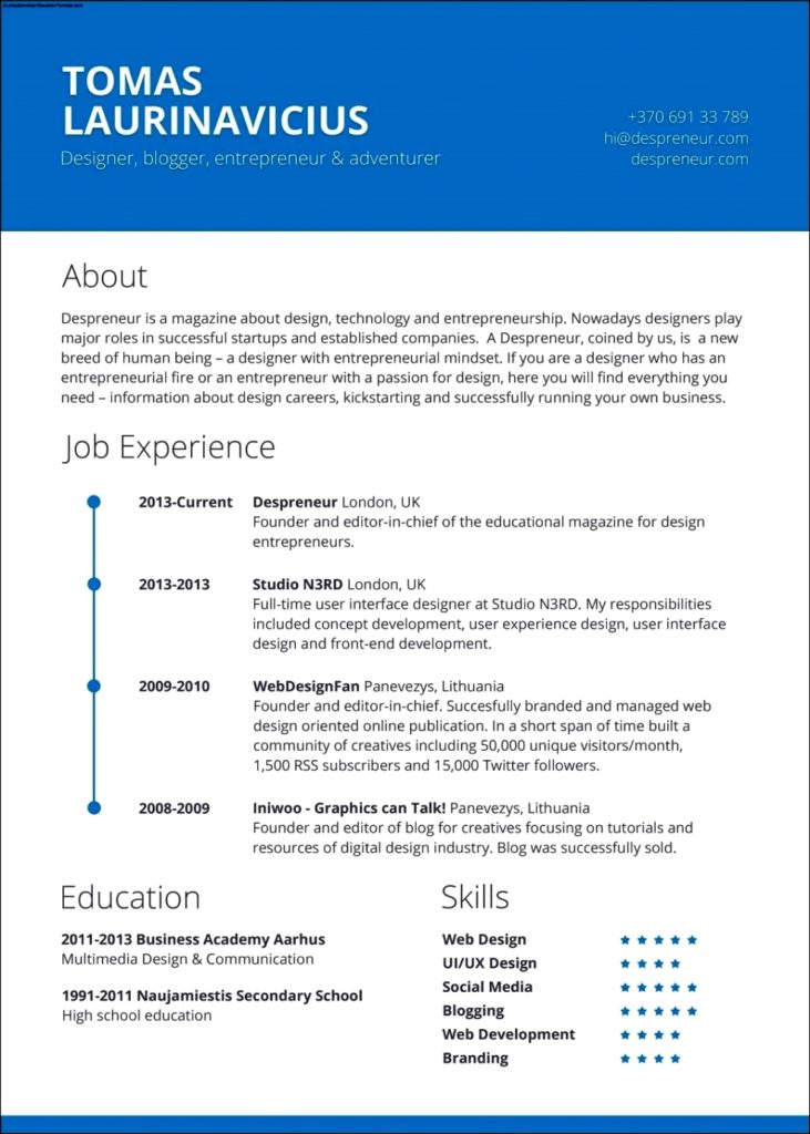 Templates For Resumes Free