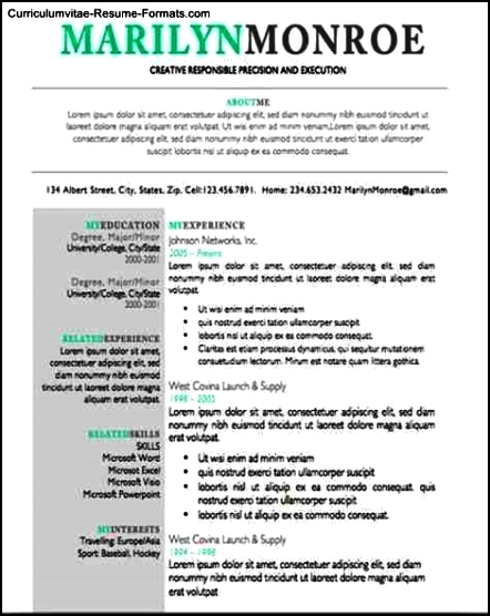 Unique Resumes Templates Free