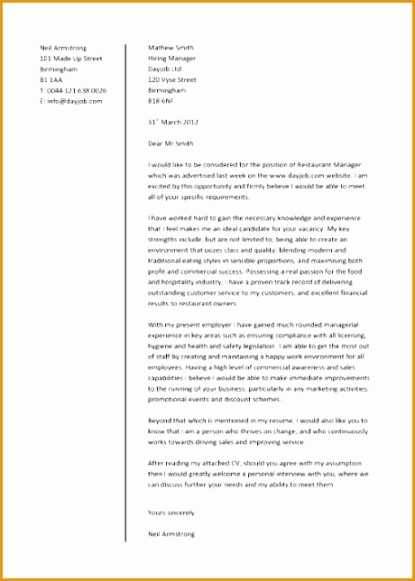 cover letter examples assistant manager Sample Letter With lucy jordan Job Cover Letter For Restaurant Manager644460