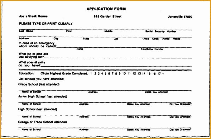 Blank Resume Form
