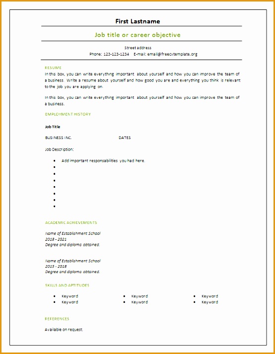 Blank free cv template 5 page