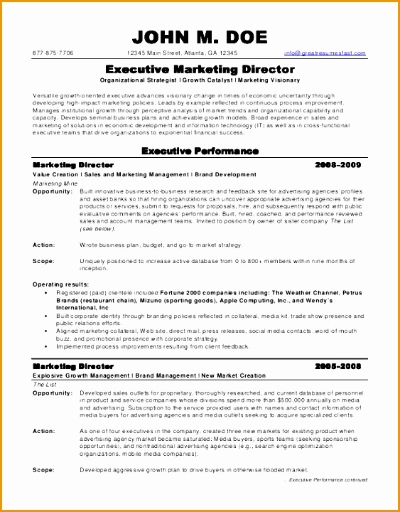 Marketing Job Resume Sales Executive Sample Intended For And 15 Appealing720563