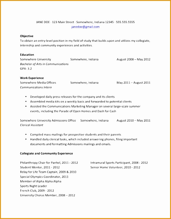 recent graduate resume