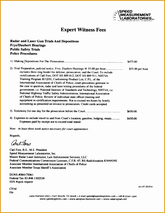 expert witness fees resume819637
