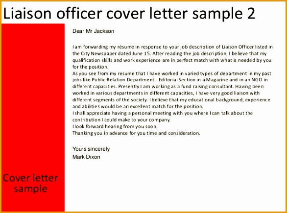 liaison officer cover letter435586