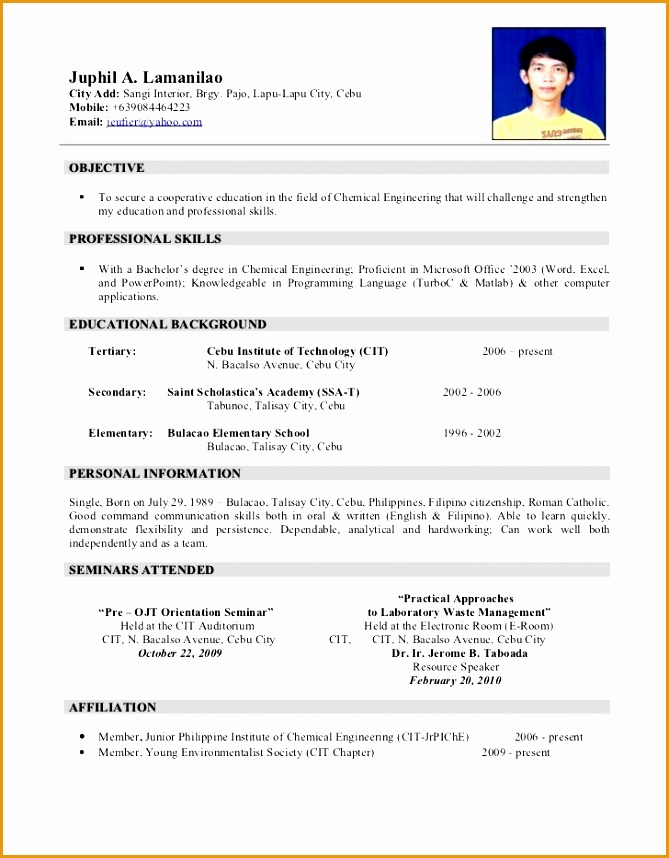 resume format philippines doc858669
