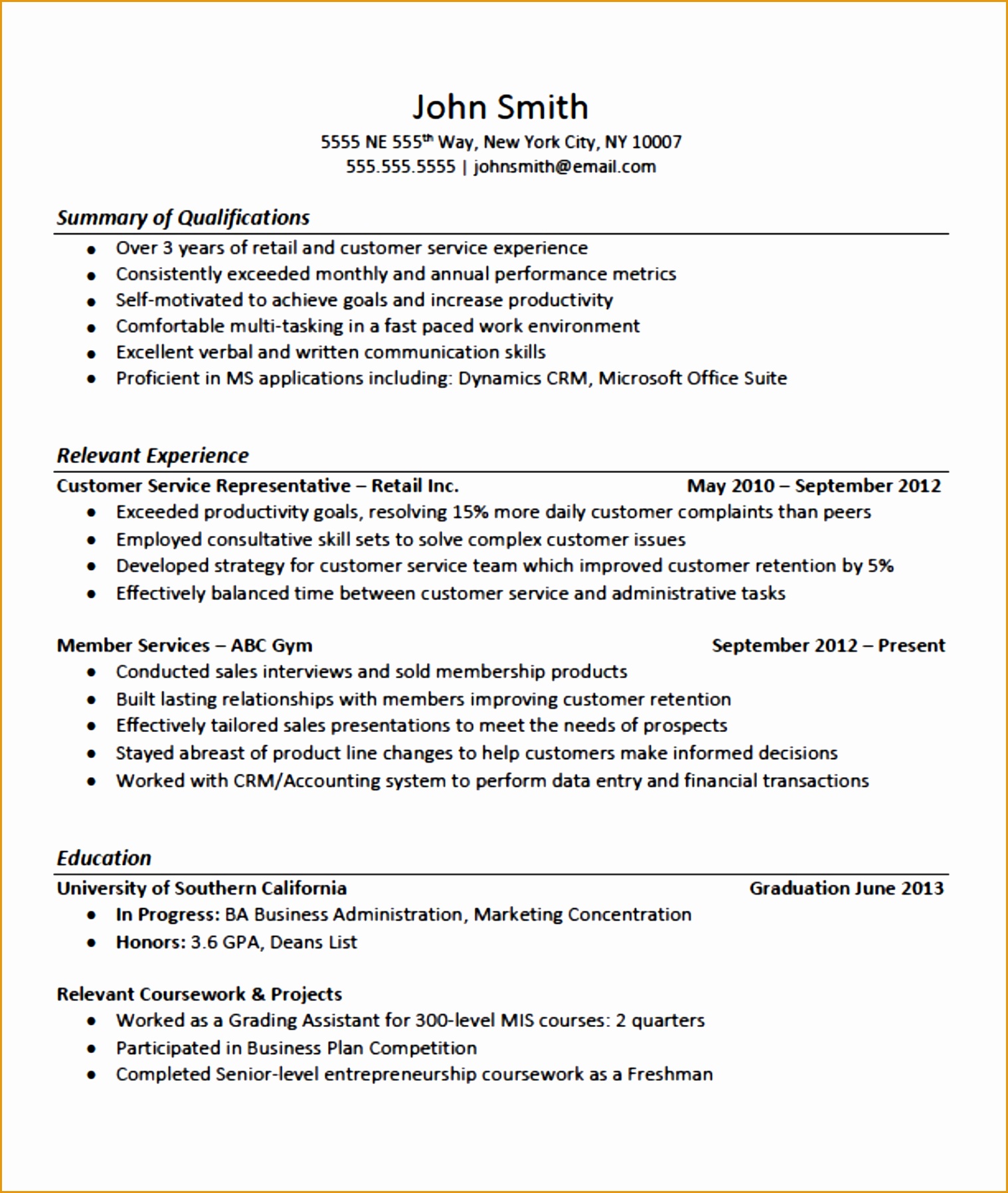 experience resume template17961518