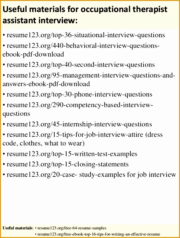 top 8 occupational therapist assistant resume samples774586