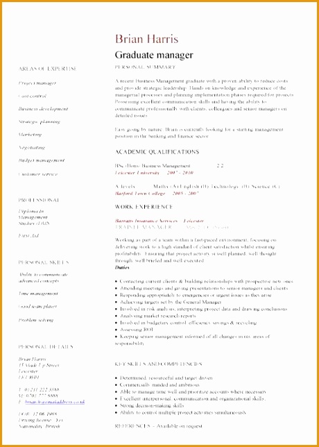 Graduate CV template student jobs graduate jobs career curriculum vitae qualifications460644 graduate cv template 270644460